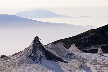 Dark magma extruding from one of the chimneys of the volcano Ol Doinyo Lengai, 2960m, Tanzania, Africa