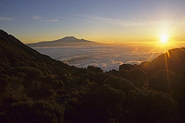 Kilimanjaro at sunrise, seen from Saddle Hut at Mount Meru, Tanzania, Africa