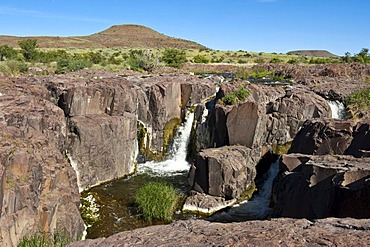 Gorge with a waterfall in the Palmwag Concession, Namibia, Africa