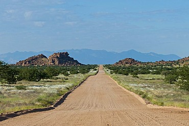 Gravel road in the Doro Nawas Conservancy, Namibia, Africa