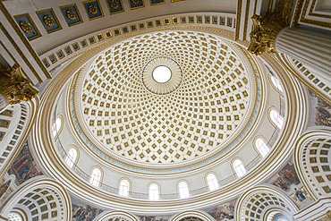 Interior view of the Rotunda Santa Marija Assunta, Mosta Dome, Mosta, Malta, Europe