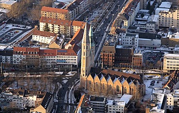 Aerial view of the St Katharinen Kirche church and Hagenmarkt square, Brunswick or Braunschweig, Lower Saxony, Germany, Europe