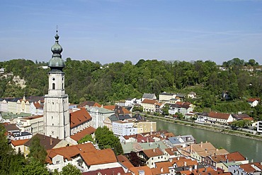 Overlooking Burghausen, Bavaria, Germany, Europe