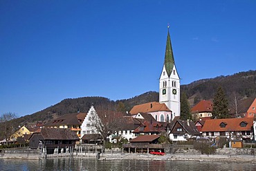 Sipplingen on Lake Constance with its historic town center seen from the water, Ueberlingersee lake, Bodenseekreis district, Baden-Wuerttemberg, Germany, Europe