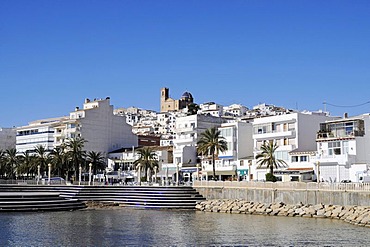 Church, promenade, Altea, Costa Blanca, Alicante province, Spain, Europe