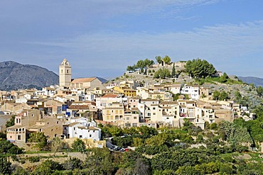 Mountain village, church, Polop de la Marina, Polop, Costa Blanca, Alicante province, Spain, Europe