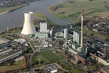 Aerial photo, STEAG EVONIK coal power station Walsum, building site, Duisburg, Rhein, North Rhine-Westphalia, Ruhr, Germany, Europe