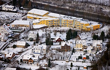 Aerial view, Rudolf Steiner Schule Waldorf school, Witten, Ruhrgebiet region, North Rhine-Westphalia, Germany, Europe