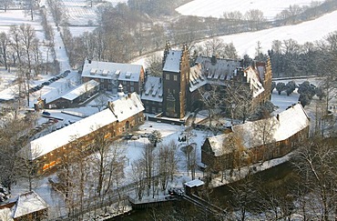 Aerial photo, Schloss Heessen Castle, Hamm, Ruhr area, North Rhine-Westphalia, Germany, Europe