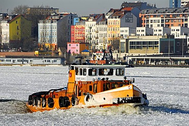 Ice-breaker Johannes Dalmann in the port of Hamburg, Germany, Europe