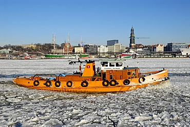 Ice-breaker Johannes Dalmann in the port of Hamburg, Germany, Europe