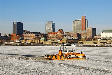 Ice-breaker Hofe in the port of Hamburg, Germany, Europe