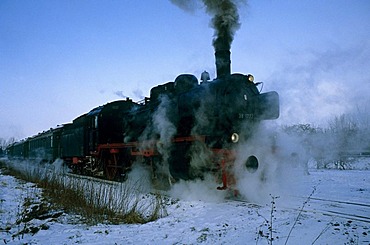 Steam train excursion near Warstein, North Rhine-Westphalia, Germany, Europe