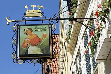 Inn sign, Lueneburg, Lower Saxony, Germany, Europe