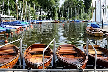 Boats on the Outer Alster in Hamburg, Germany, Europe