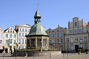 Water art in Wismar, Mecklenburg-Western Pomerania, Germany, Europe