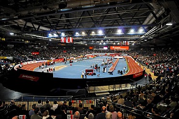 Interior of the Hanns-Martin-Schleyer-Halle stadium, top-class athletics, Sparkassen-Cup 2010 sports tournament, Schleyer-Halle, Stuttgart, Baden-Wuerttemberg, Germany, Europe