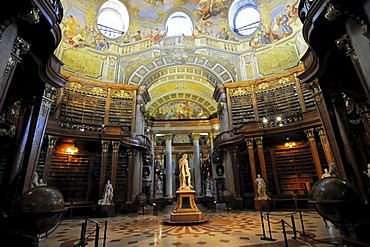 Interior, Grand Hall of the Austrian National Library, Josefsplatz, Vienna, Austria, Europe