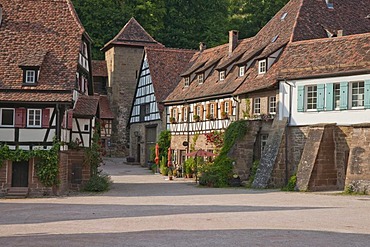 Romantic courtyard of the Kloster Maulbronn monastery, Maulbronn, Baden-Wuerttemberg, Germany, Europe