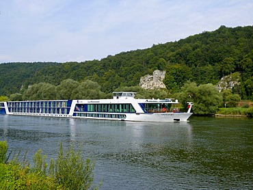 Cruise on Danube River near Regensburg, Bavaria, Germany, Europe