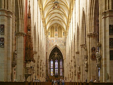 Interior of the cathedral, Ulm, Baden-Wuerttemberg, Germany, Europe