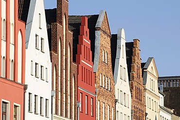 Gables of the old town, Rostock, Mecklenburg-Western Pomerania, Germany, Europe