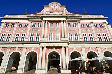 Neuer Markt square and town hall, old town, Hanseatic city of Rostock, Mecklenburg-Western Pomerania, Germany, Europe