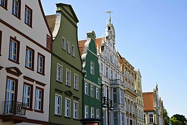 Neuer Markt square, gables, old town, Hanseatic city of Rostock, Mecklenburg-Western Pomerania, Germany, Europe