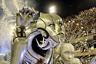 Allegorical float of the Beija-Flor de Nikopol samba school at the Carnaval in Rio de Janeiro 2010, Brazil, South America