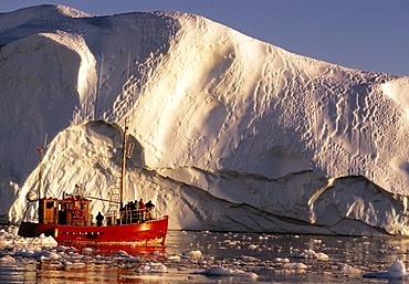 Shrimp boat in the Kangia Ice Fjord, Ilulissat, Jabobshavn, Greenland