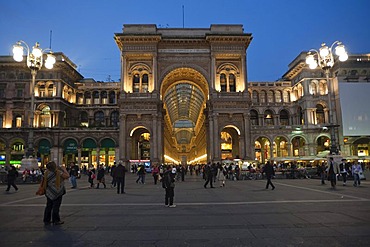 Galleria Vittorio Emanuele II shopping mall, arcade, Milan, Lombardy, Italy, Europe, PublicGround