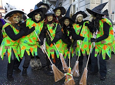 Witches at the carnival procession in Malters, Lucerne, Switzerland, Europe