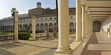 Cloister of the former Carthusian monastery, now Terme Museum, National Museum of Rome, Lazio, Italy, Europe