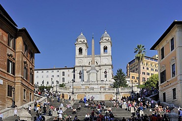 Spanish Steps and Church of Trinita dei Monti, Rome, Italy, Europe