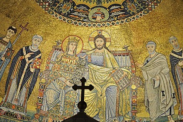 Apse mosaic in Santa Maria, Trastevere, Rome, Italy, Europe