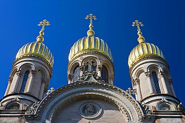 The Russian Church, Greek Chapel, on the Neroberg hill, Wiesbaden, Hesse, Germany, Europe