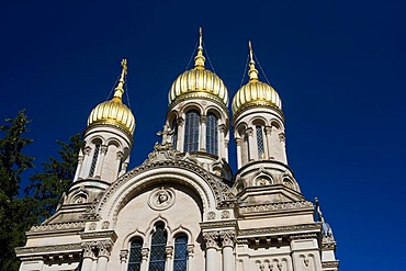 The Russian Church, Greek Chapel, on the Neroberg hill, Wiesbaden, Hesse, Germany, Europe