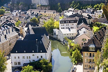 Petrusse Valley, lower part, Corniche, Alzette, Luxembourg, Europe