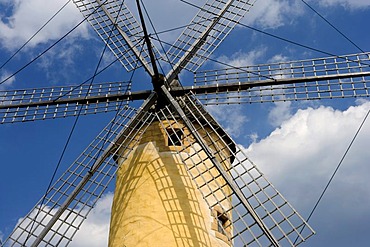 Spanish windmill from Majorca in the Internationales Wind- und Wassermuehlen-Museum international wind and water mill museum in Gifhorn, Lower Saxony, Germany, Europe