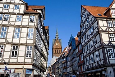 Old town of Hanover with the Marktkirche church, Hanover, Lower Saxony, Germany, Europe