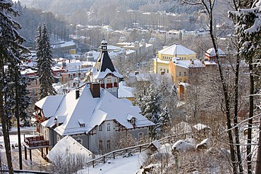 View on the wintery Marianske Lazne, Czech Republic, Europe