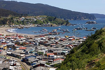 Port, mining town of Lota, Chile, South America