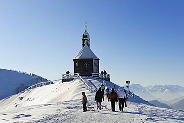 Wallbergkircherl chapel, Mt. Wallenberg, Bavarian Alps, Upper Bavaria, Bavaria, Germany, Europe