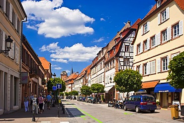 Rue Nationale street, Wissembourg, Vosges du Nord nature park, Vosges mountains, Alsace, France, Europe