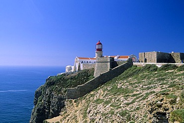 Lighthouse at Cabo de Sao Vicente, Sagres, Algarve, Portugal, Europe