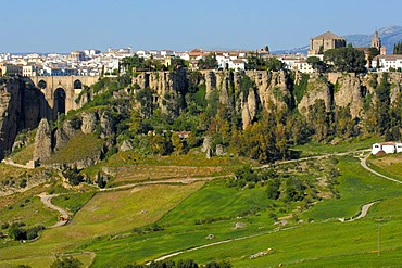 Puente Nuevo, new bridge, spanning the Tajo Gorge, Ronda, Malaga province, Andalusia, Spain, Europe