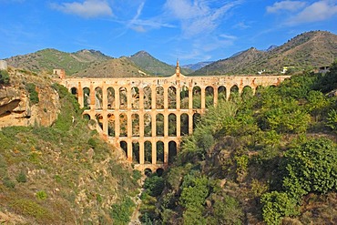 Puente de las Aguilas, Roman aqueduct, Nerja, La Axarquia, Malaga province, Andalusia, Spain, Europe