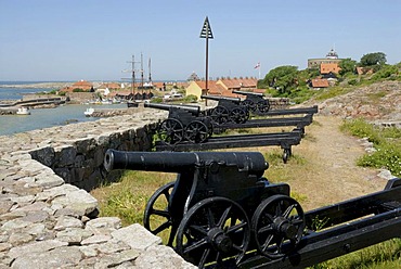 Cannons at the old Christiansoe Fortress, Denmark, Europe