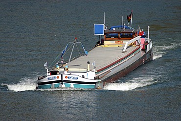 Cargo boat on the Moselle river, Rhineland-Palatinate, Germany, Europe