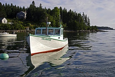 Lobster boat, Isle au Haut, Arcadia National Park, Maine coast, New England, USA